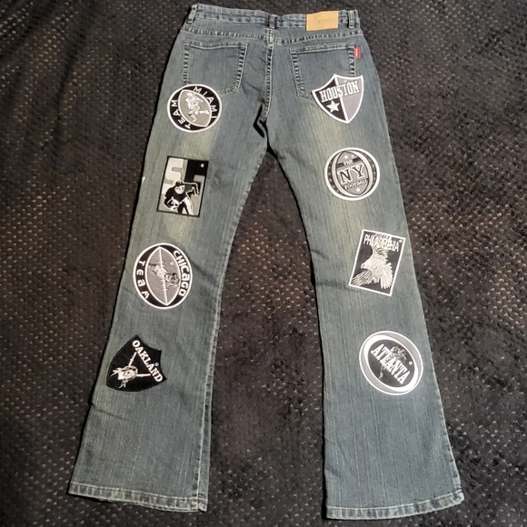 Le More patch jeans football patches denim y2k 11 - Picture 2 of 3